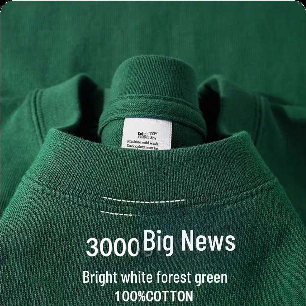 Unisex Heavyweight Khaki Cotton Drop Shoulder Short-Sleeve T-Shirt M [recommended 100-130 catties]