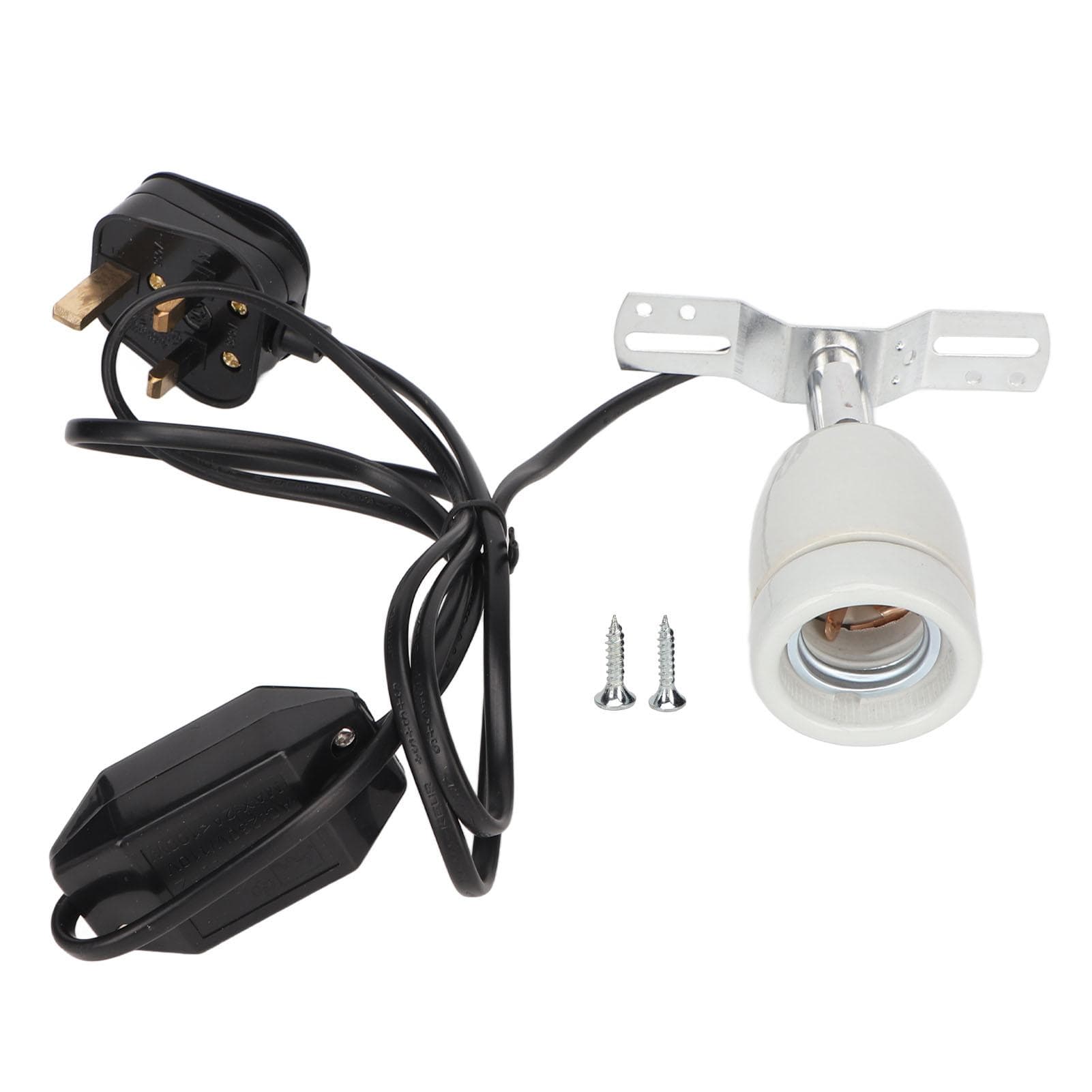 Reptile Ceramic Heat Lamp Holder E27 400W Rotatable Ceramic Heating Bulb Base with Switch