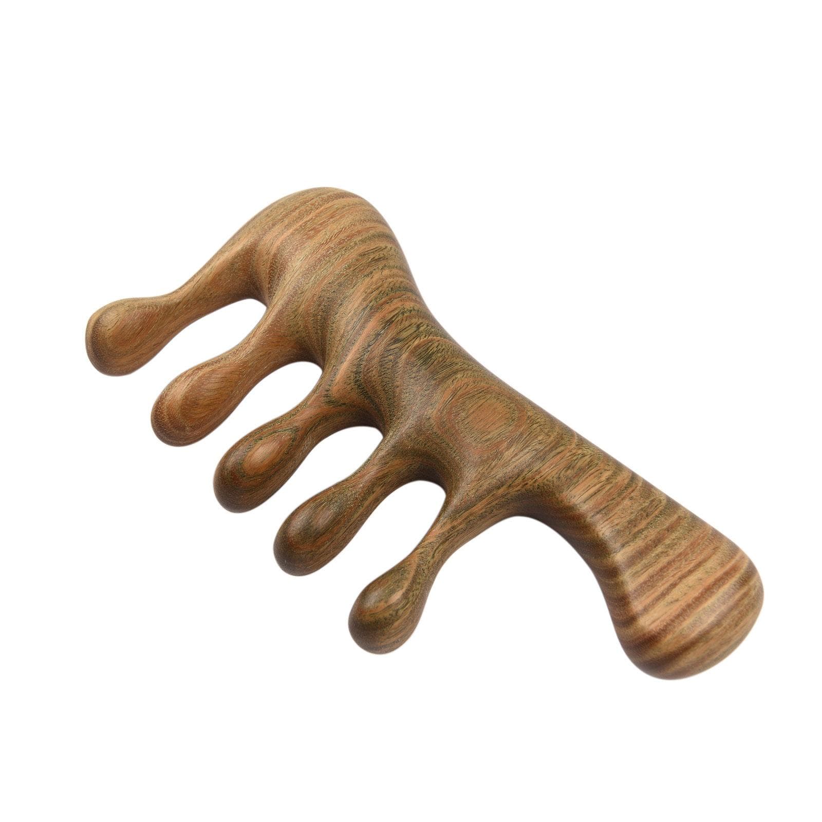 Green Sandalwood Wide Tooth Hair Comb Head Scalp Massage Natural Wood Hair Pick Comb for Men and