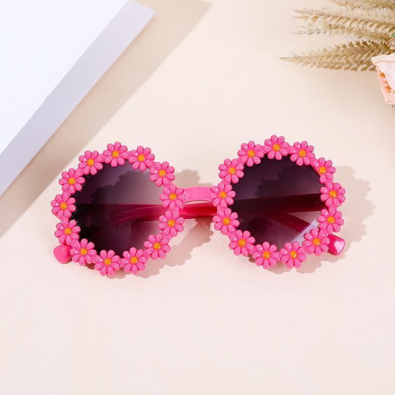 New Kids Sunglasses Children Round Flower Sunglasses Girls Boys Baby Sport Shades Glasses UV400 Outdoor Sun Protection Eyewear ZH brilliant rose
