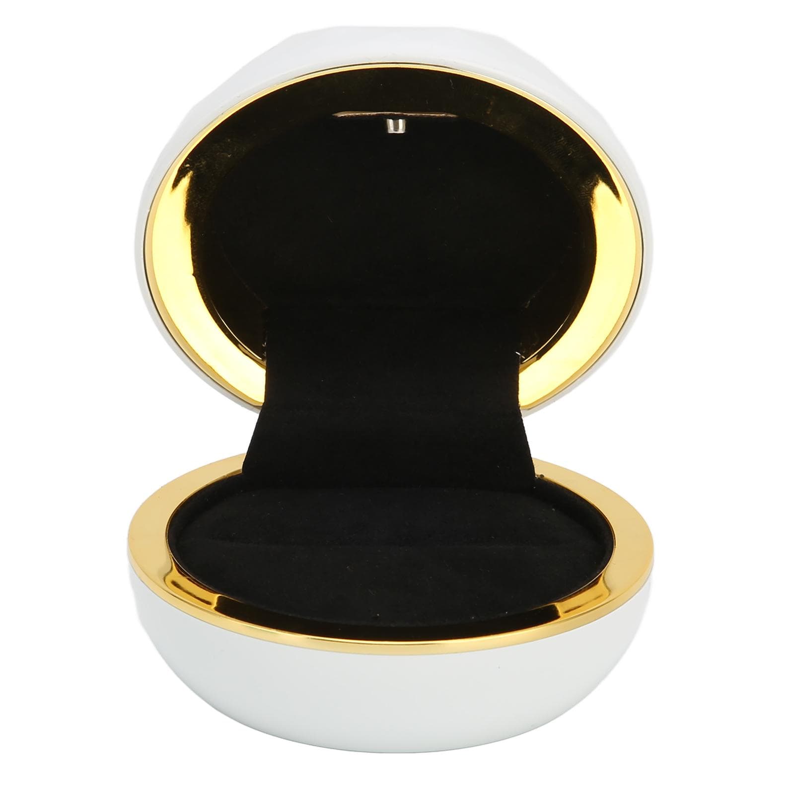 Ring Box with LED Light Exquisite Elegant Jewelry Display Gift Box for Wedding Proposal white