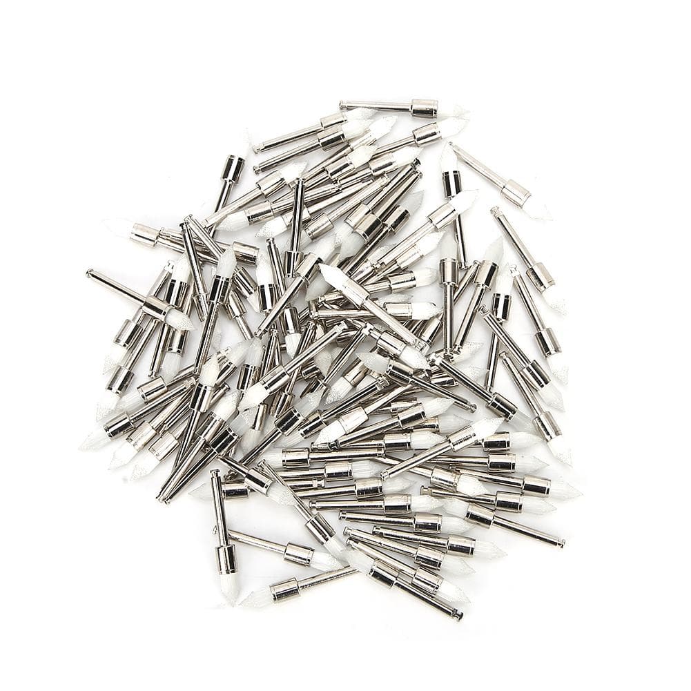 100Pcs Nylon Dental Teeth Polishing Brush Polisher Dental Supply with Storage BoxPointed Head White white