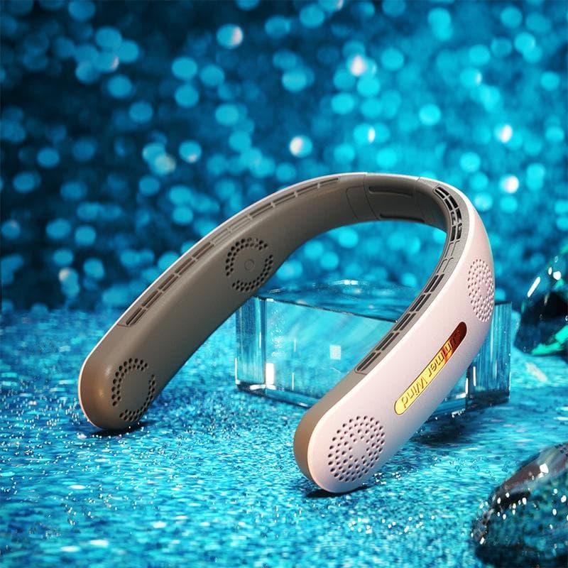New Portable Neck Fan Electric Wireless Fan Rechargeable Mini Ventilation Cooling USB Bladeless Silent Fan for Outdoor Sports pink