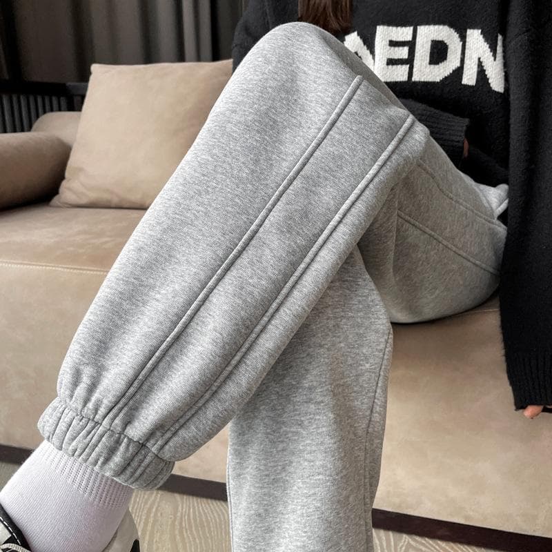 Winter new cotton pants piled thickened high-waisted tied Harlan pants 2XL