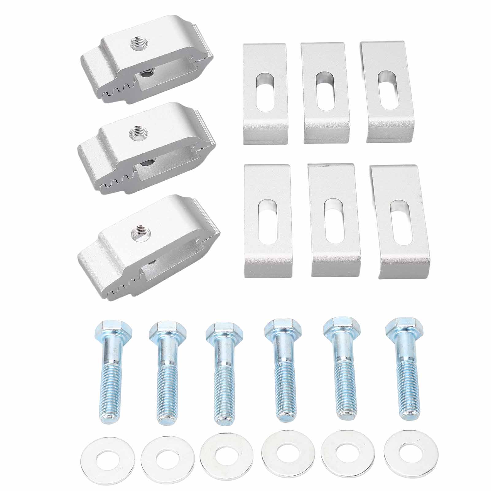 6pcs Truck Bed Cover Clamps 1112514 Aluminum Low Pro Truck Cap Mounting Clamps for Most Truck Beds silver
