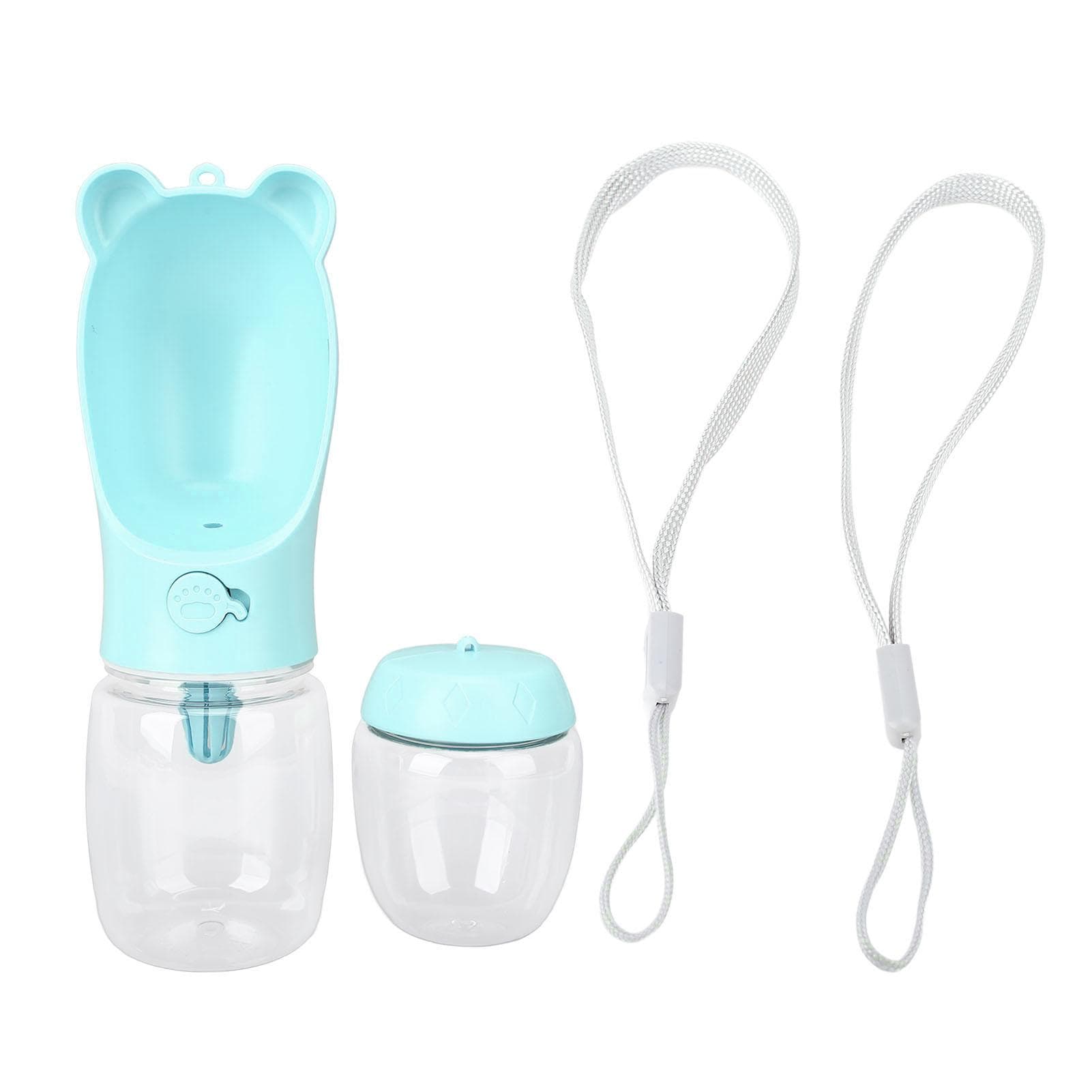Dog Water Bottle with Food Container Multifunctional Portable Travel Pet Water Bowl Dispenser for blue