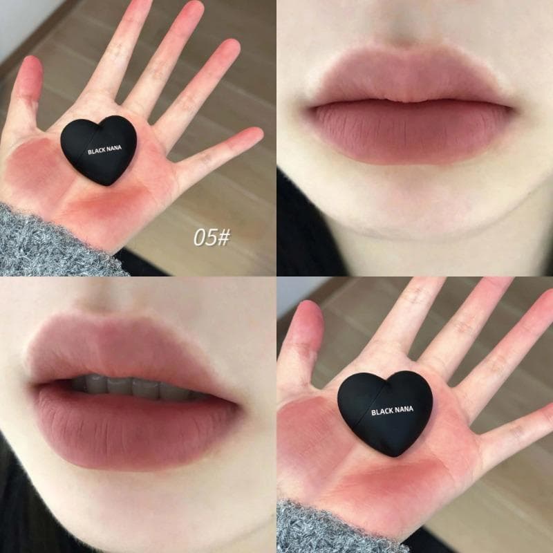Heart Lipstick Velvet Matte Lip Mud Clay Lip Gloss Liquid Lip Tint Cream Pigment Long Lasting Lips Makeup Cosmetics