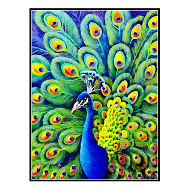DIY Diamond Painting Full Circle 5D Diamond Embroidery Animal Peacock Open Cross Stitch 20X30CM