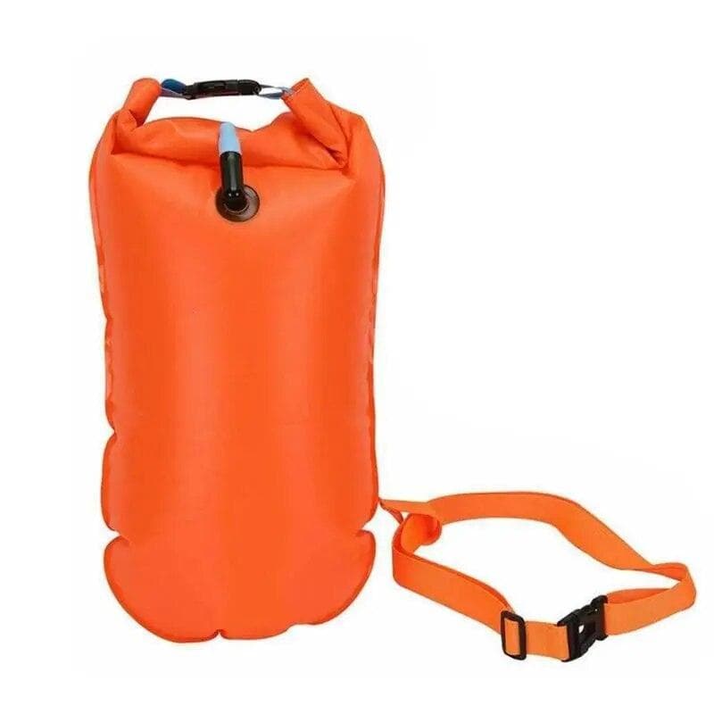1pc Inflatable Open Swimming Buoy Tow Float Dry Bag With Waist Belt For Swimming Water Sport Storage Safety orange