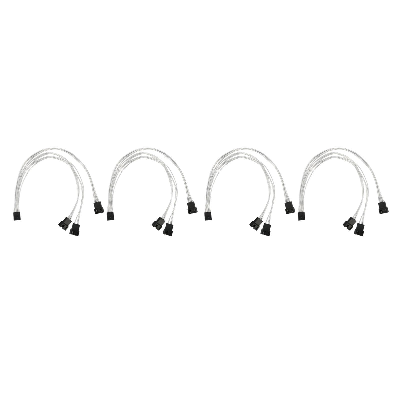 4pcs PWM Fan Extension Cable 4 Pin Silver Coated Copper Wire PC Fan Extension Cable for PC Cooling