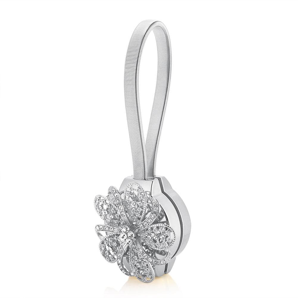 Retractable Magnetic Flower Curtain Clip Buckle Belt Holder Tie Belt Accessories Home Sliver Silver