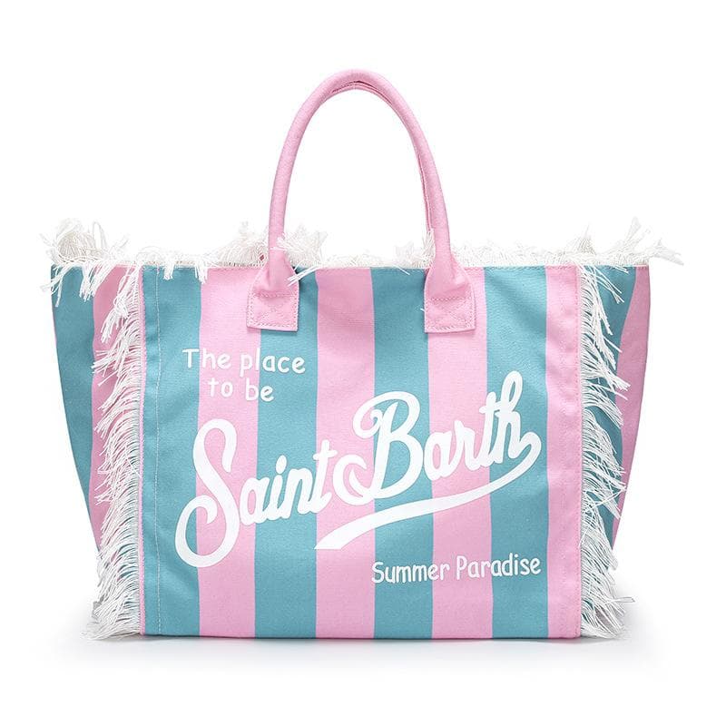 Striped Women's Tote Bag Contrast Color Letter Large Capacity Shoulder Bag Commuter Underarm Bag pink