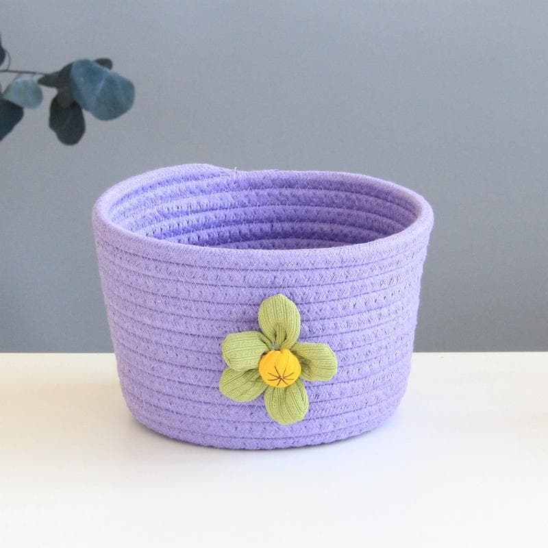 Table Top Storage Basket Key Cosmetic Roll Paper Storage Box Tea Table Storage Basket Large purple