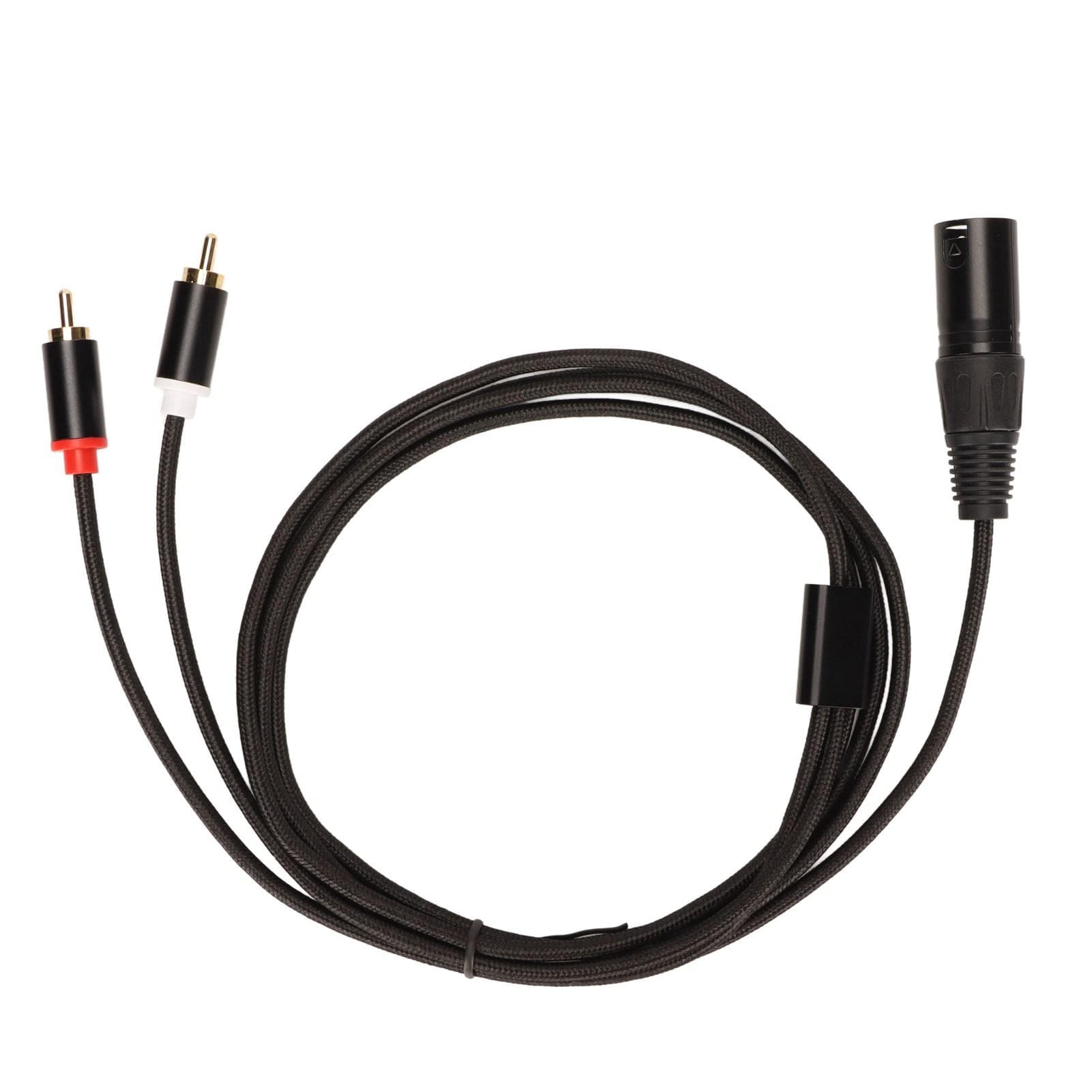 XLR Male to 2 RCA Cable HiFi Clear Signal Lossless XLR Y Splitter Cord for Mixer Active Speaker 2m / 6.6ft