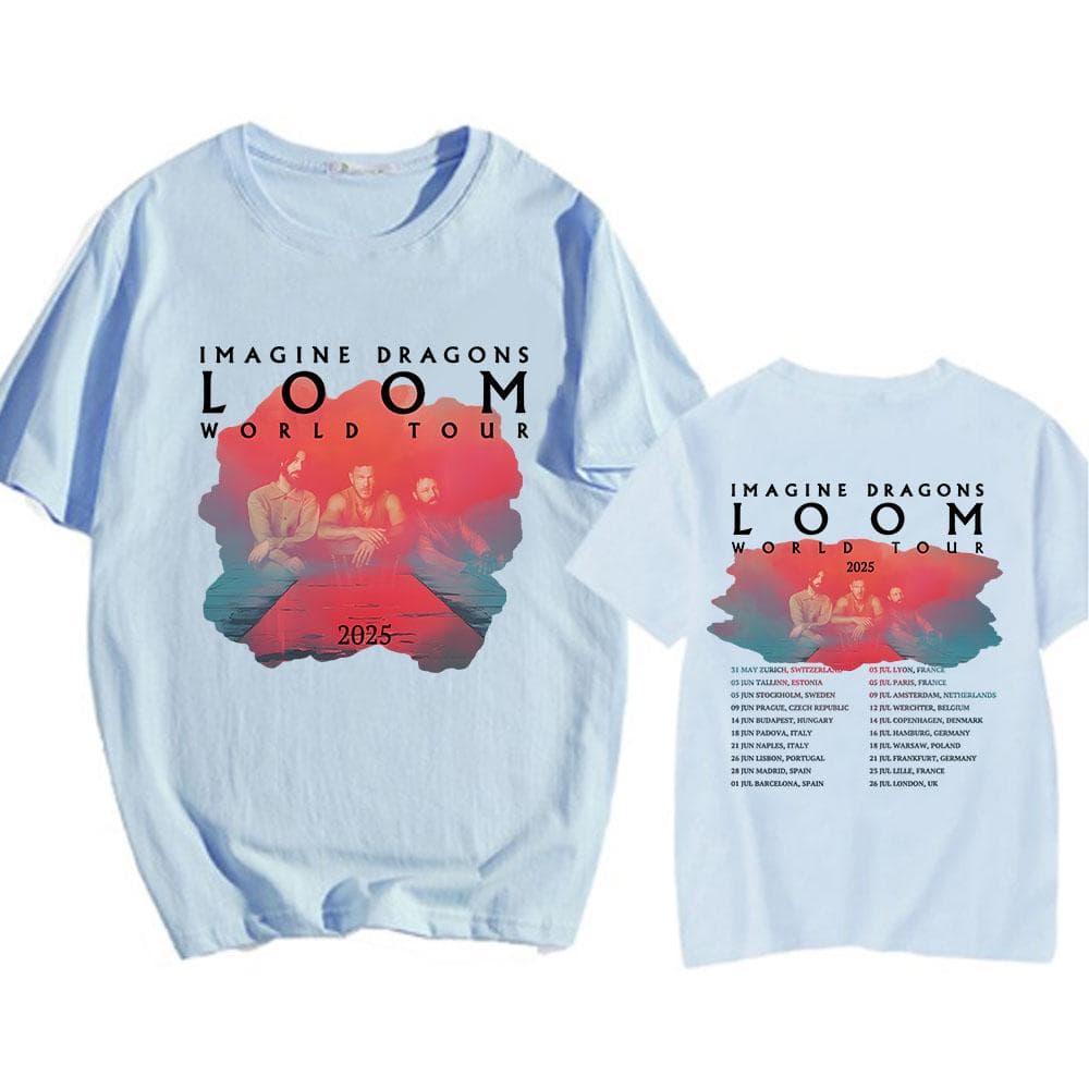 Imagine Dragons Loom Tour 2025 T-shirt Short Sleeve Cotton Men/Women Tshirts High Quality Soft Unisex Streetwear Hip Hop Fashion XS
