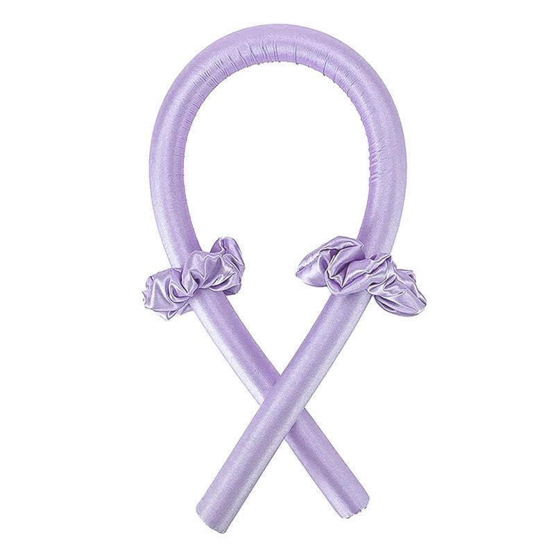 Heatless Hair Rollers Headband Curling Rod Foam Curler Silk Curling Ribbon Hair Ring DIY Hair Styling Tools Make Hair Curls purple