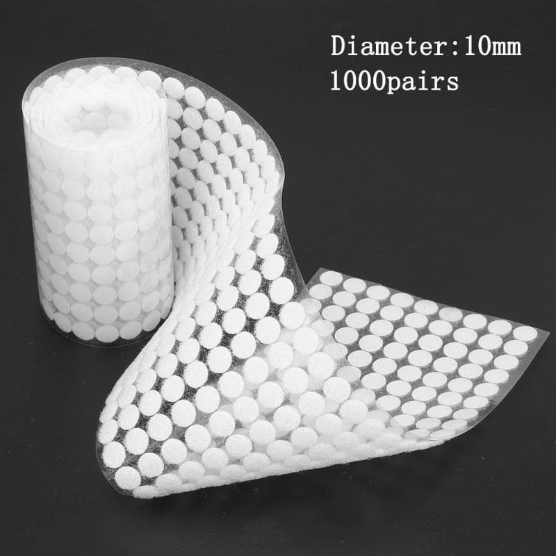 1000 Pairs Self Adhesive Fastener Tape Dots 10/15/20mm Disc Adhesive Strong Glue Magic Sticker Round Coins Hook Loop 1000pairs10mm