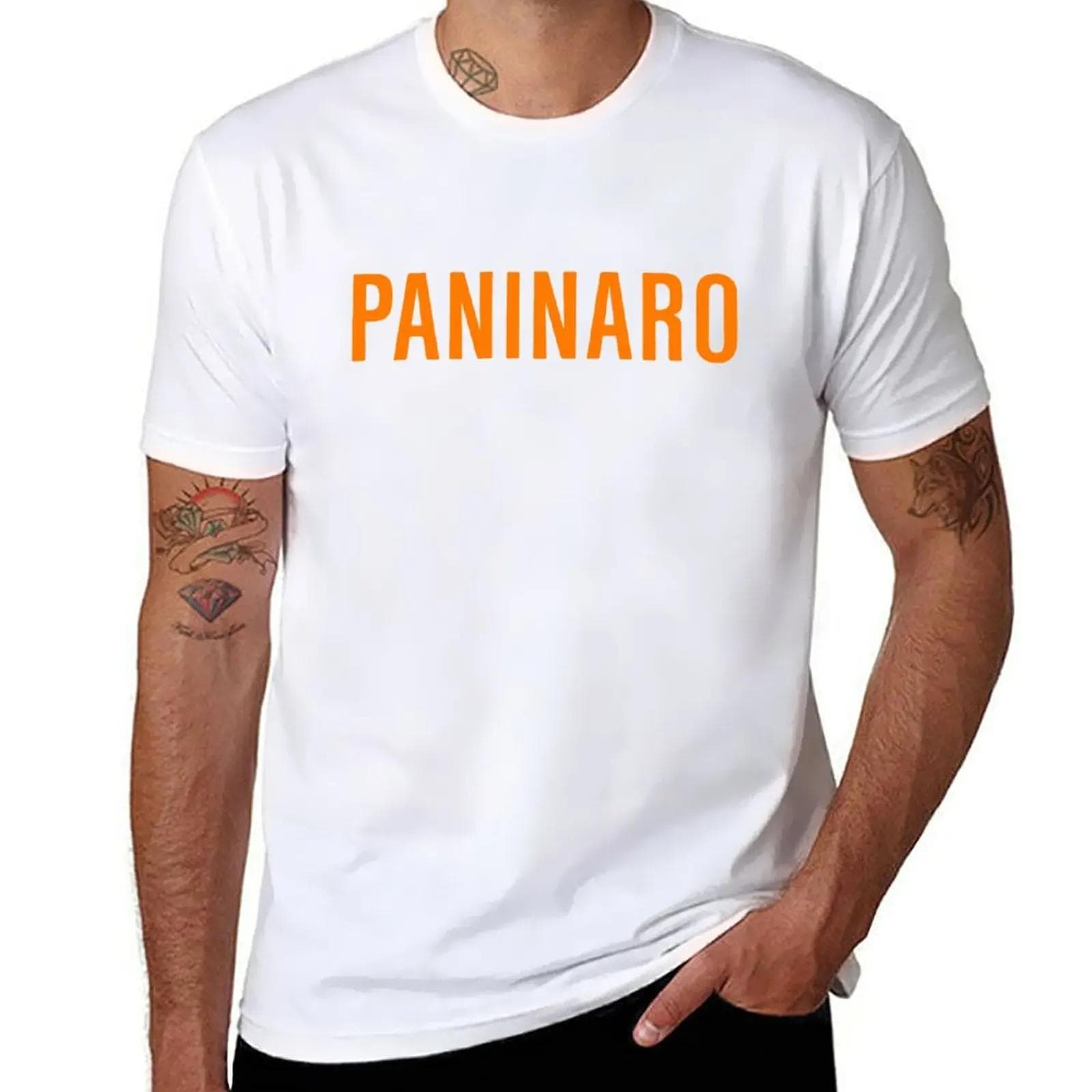 Paninaro (orange) T-Shirt tees sublime blacks Men's t-shirt XL white