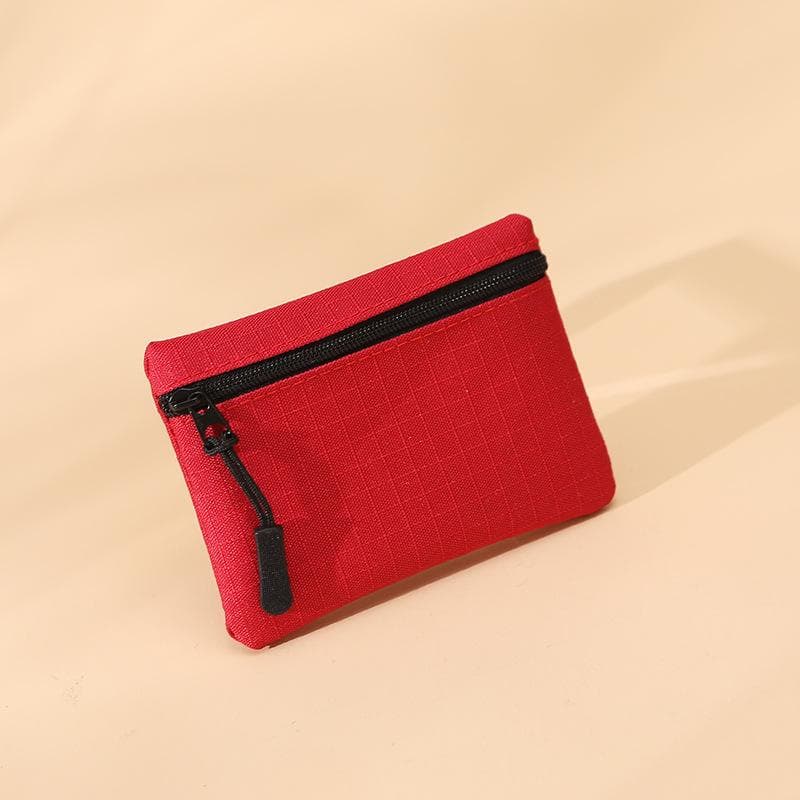 Mini Coin Purse Simple Zipper Storage Pouch Money Pocket Solid Color Coin Key Bag Women Men Cute Wallet Mini Purse red