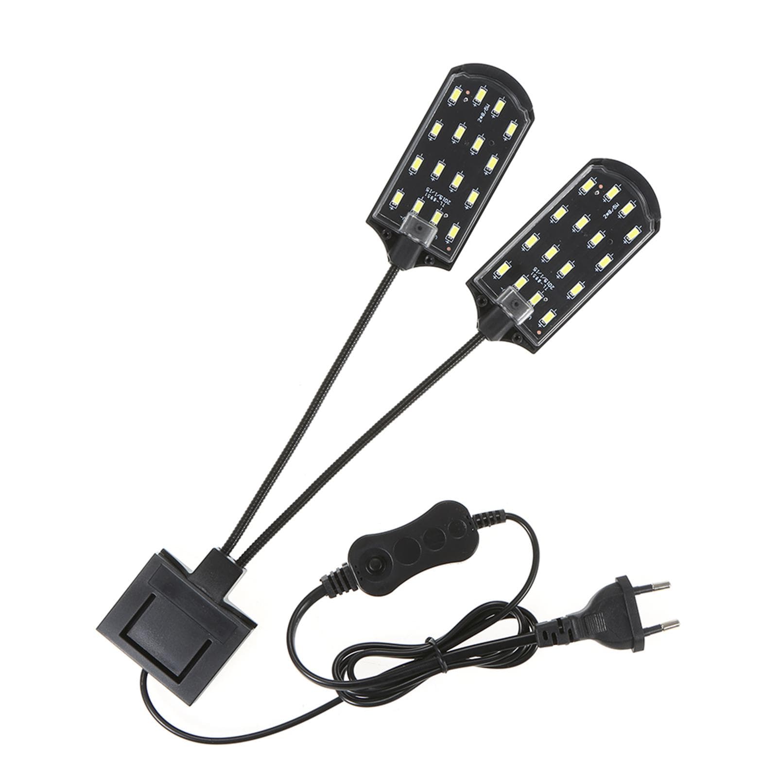 AC220V 10W 32 LED Dual-end Aquarium Light Fish Jar Lamp Flexible Bendable Illumination Angle White black