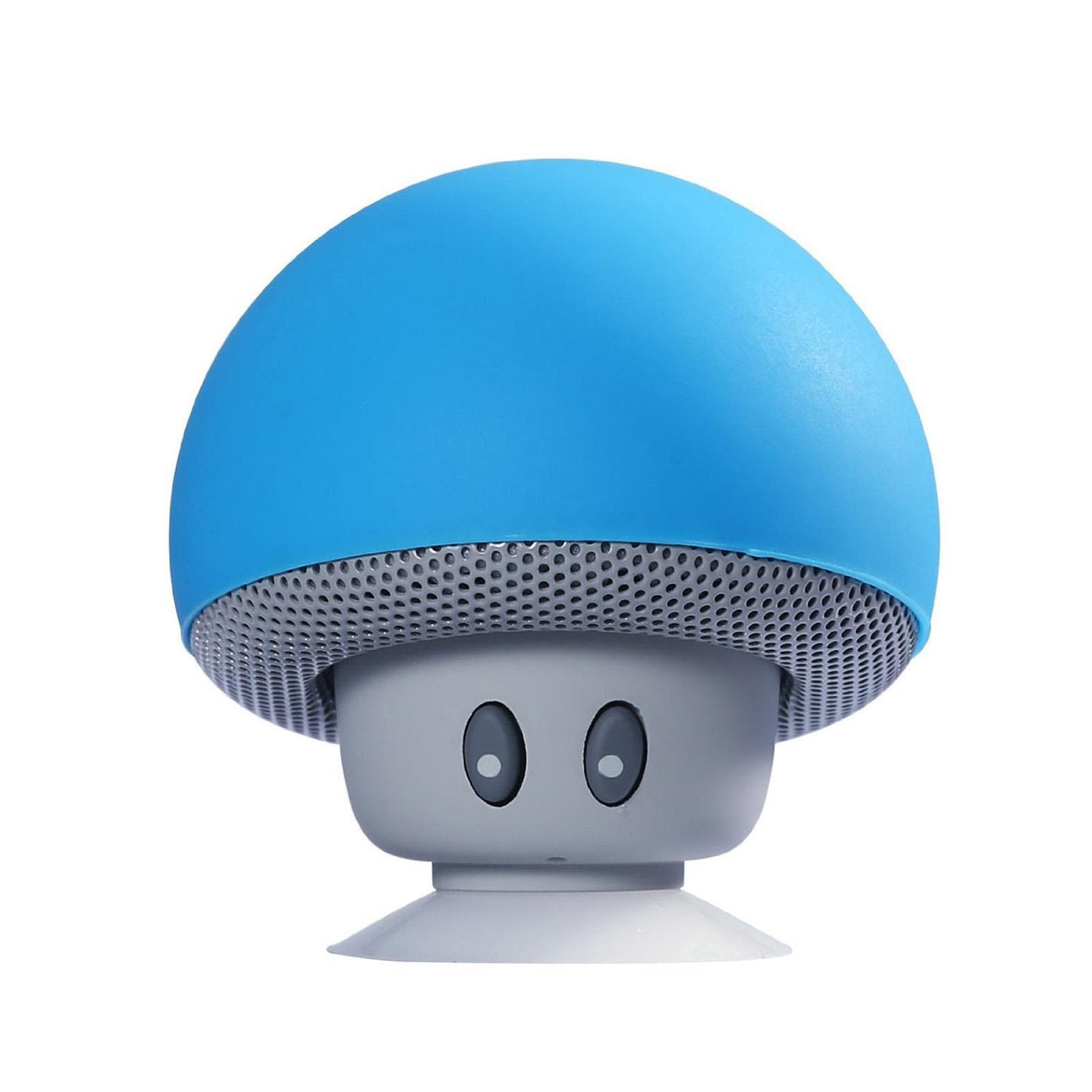 Mini BT Mushroom Speaker Wirelessly Portable Subwoofer with Mic & Suction Cup for Pads/Smartphones blue