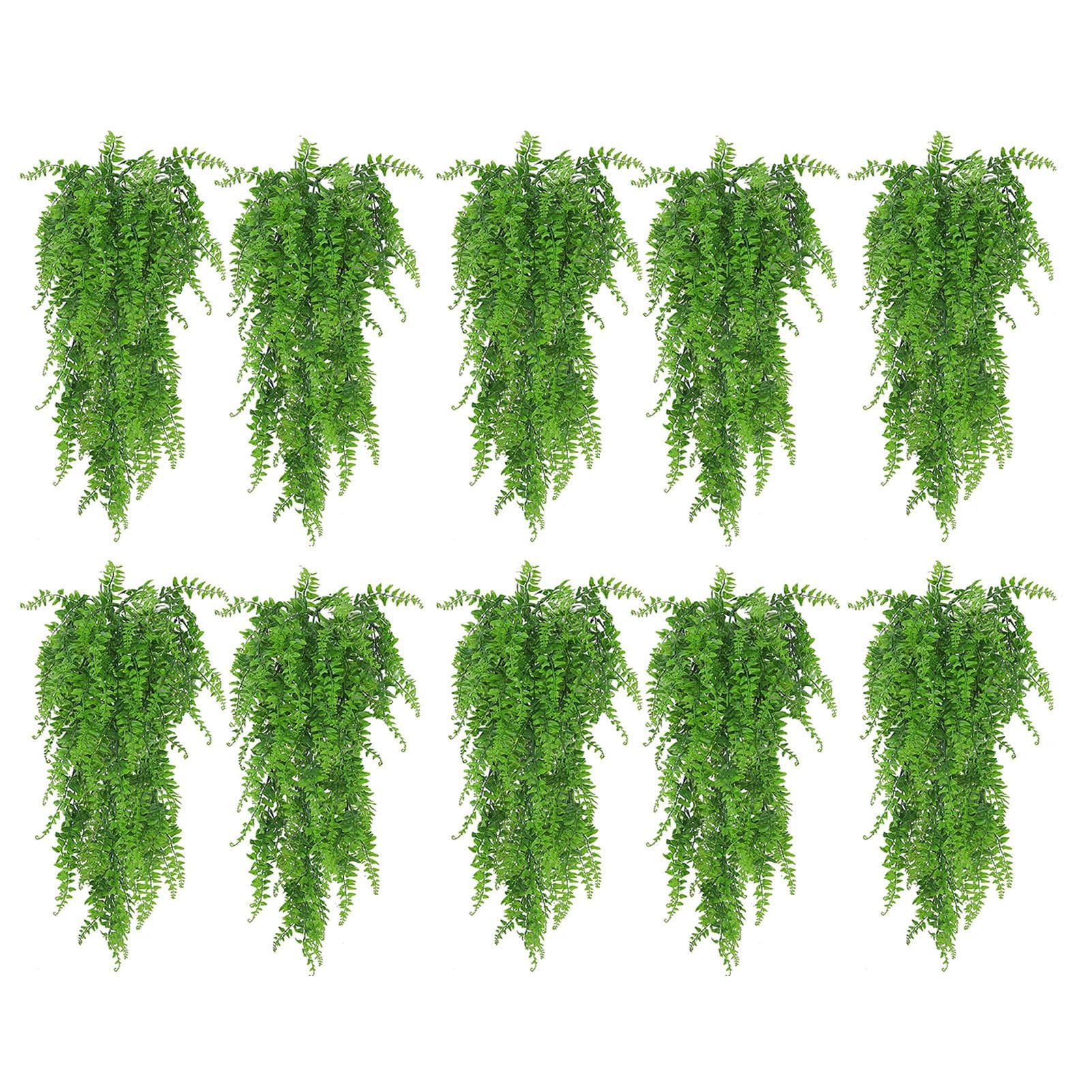 10PCS Artificial Hanging Plants Plastic Persian Fern Vines Fake Greenery Plants for Indoor Outdoor