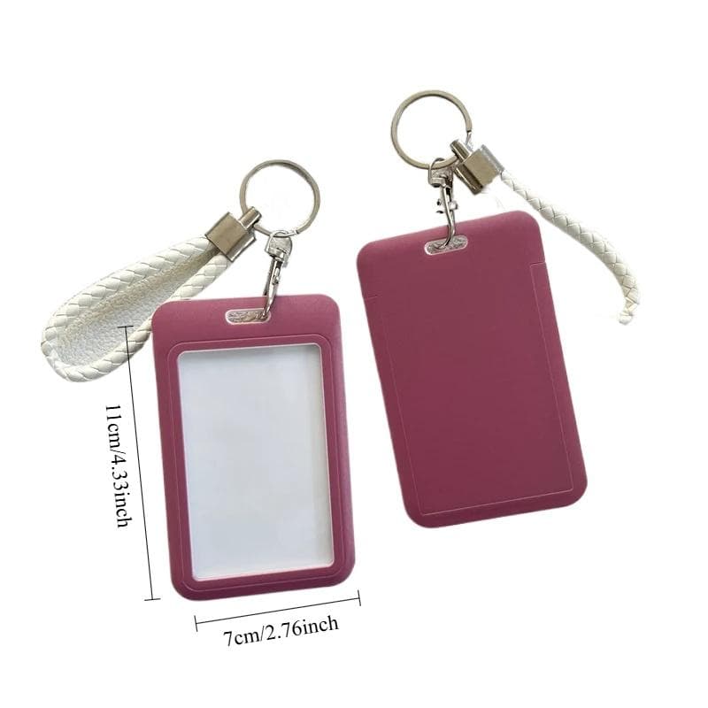 1Pc Women Men Business Card Holder Cartoon Cute Retractable Credit Card Holders Bank ID Holders Badge Card Cover Case