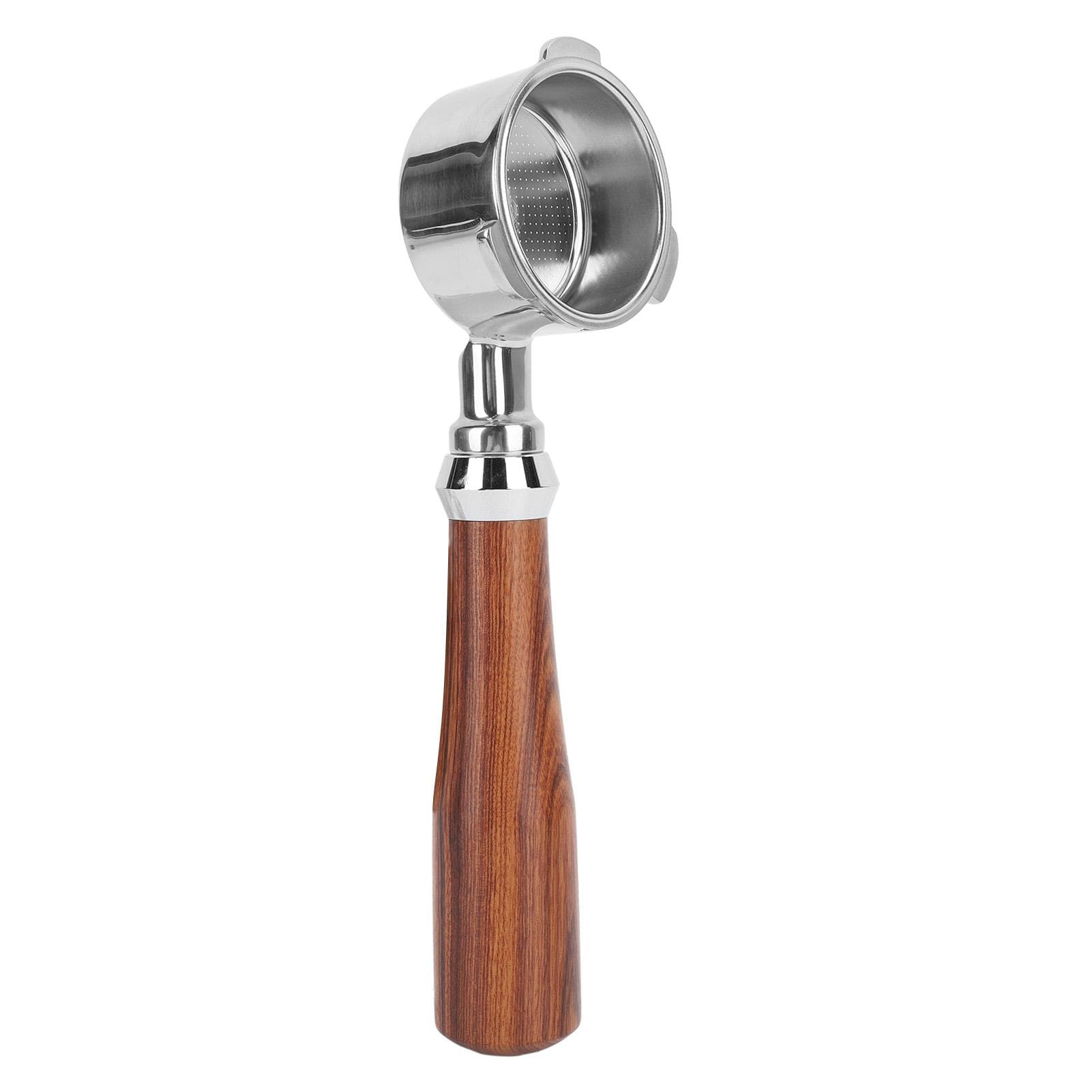 51mm Bottomless Portafilter Stainless Steel 3 Ears Bottomless Filter Holder Portafilter with Wooden E Classic Rosewood