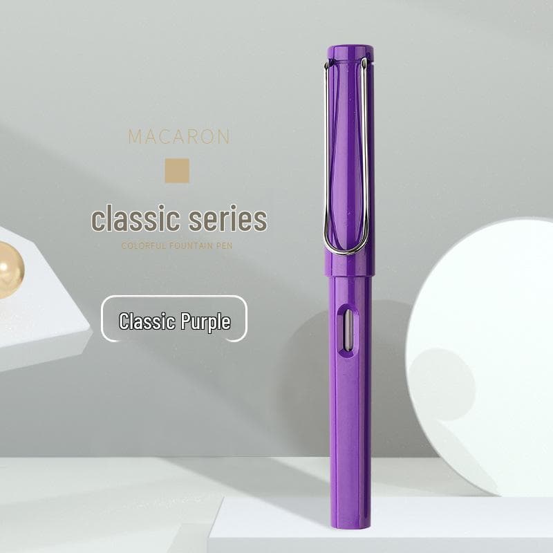 Colorful Student Fountain Pen with Replaceable Ink Capsule for Calligraphy and Correct Writing Posture +1 Black Ink Cartridge