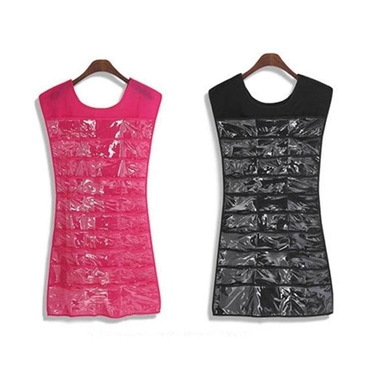 Creative Vest Dress Shaped Hanging Storage Bag Jewelry Display Bags Necklace Bracelet Earring Ring Holder Organizer Bag black