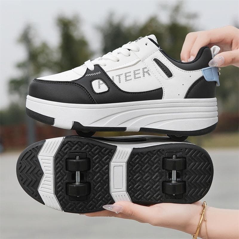 Children's Roller Shoes Boys Four-wheeled Girls Sports Roller Skating Walking Wheel Shoes Deformed Roller Shoes 42