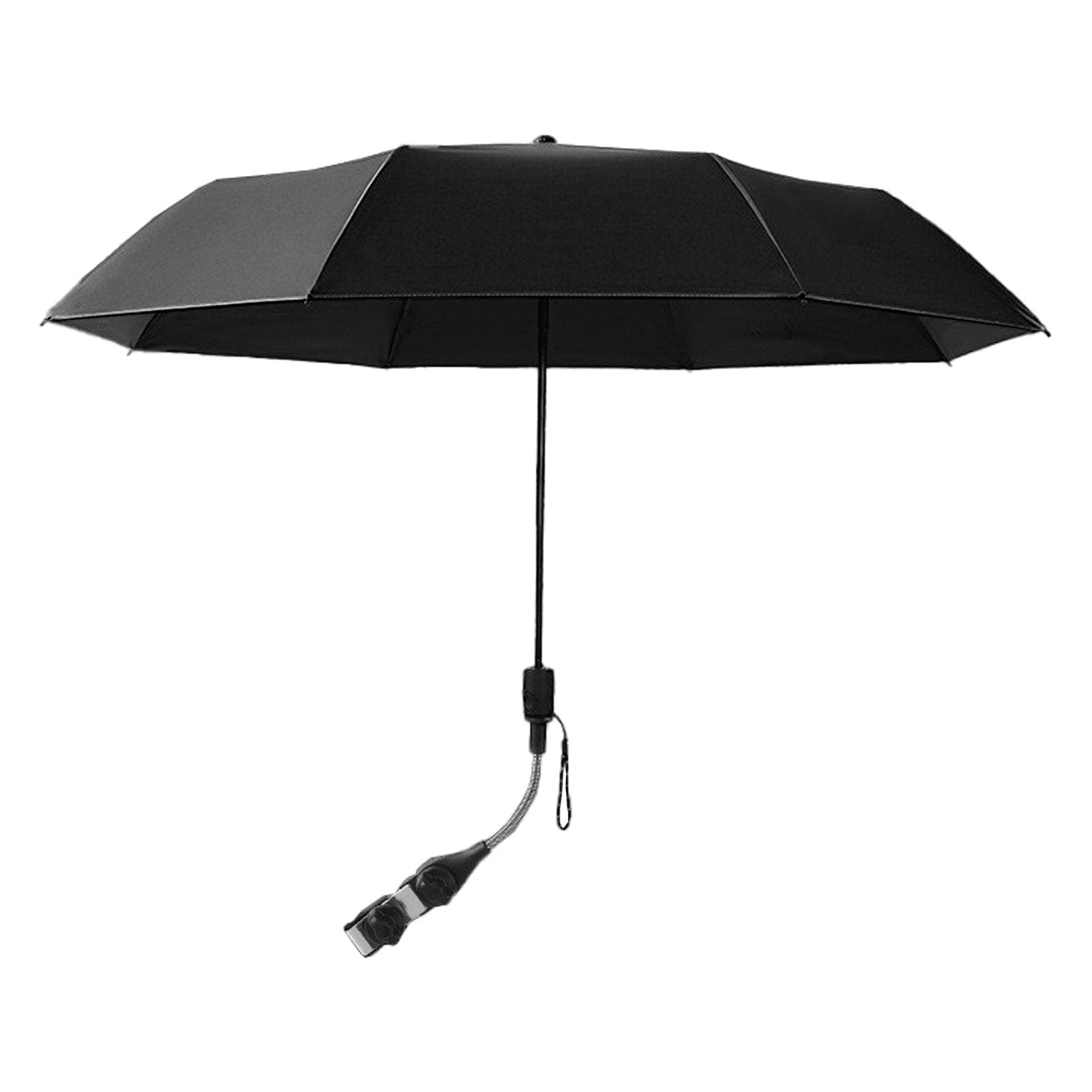 Triple Fold Sun Umbrella 37.4in 8 Bone Baby Stroller Parasol with Metal Clamp Sun Protection