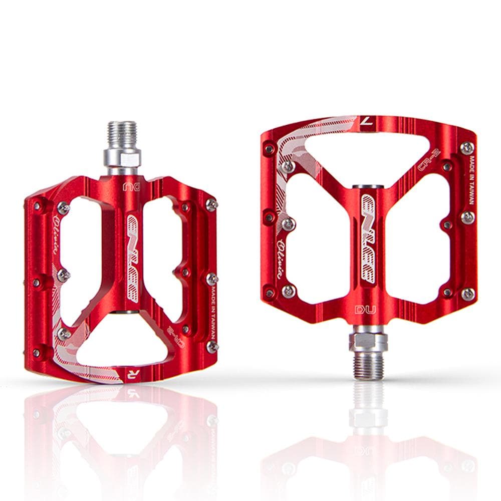 Bike Pedals Aluminium Alloy Flat Bicycle Platform Pedals Mountain Bike Pedals Cycling Pedals red