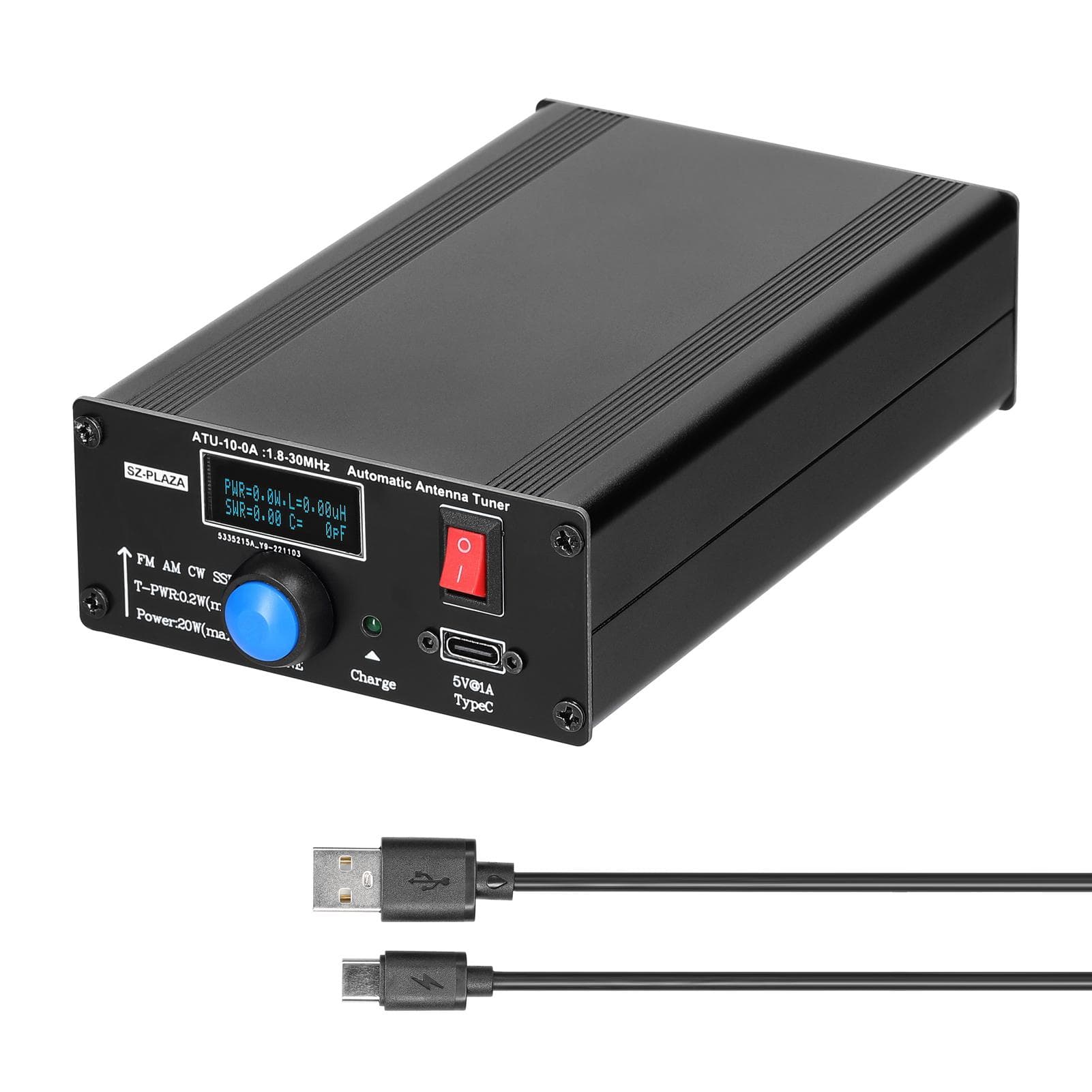 ATU-10-0A Shortwave Automatic Antenna Tuner 20W 1.8-30MHz Aluminum Alloy Housing Shortwave Power multicolour