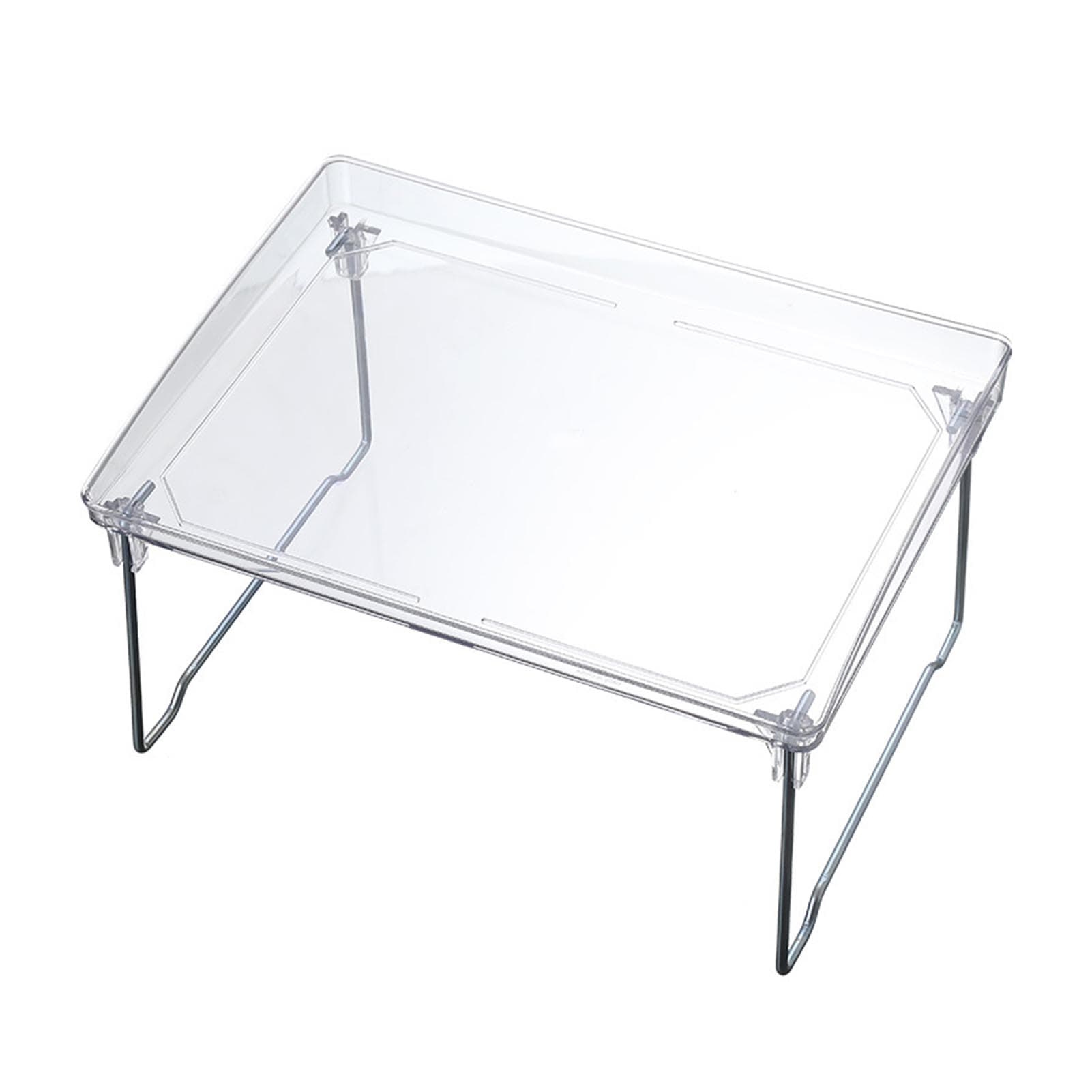 Foldable Desktop Storage Rack Large Space Stackable Space Saving Foldable Desktop Shelf Organizer