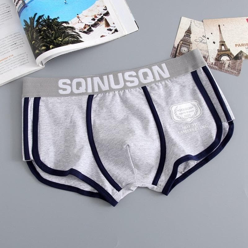 Summer New Men's Fashion Casual Shorts Swimwear Cotton Soft Swimming Trunks Beach Pants L grey