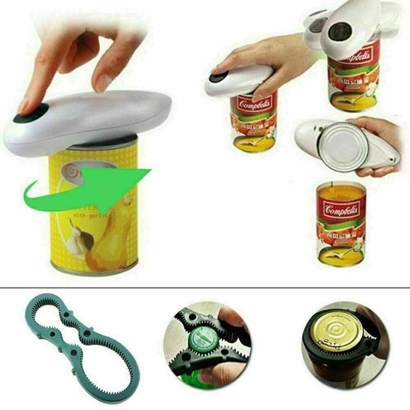 Cooks Professional Electric Tin Can Opener Automatic One Touch Battery Operated