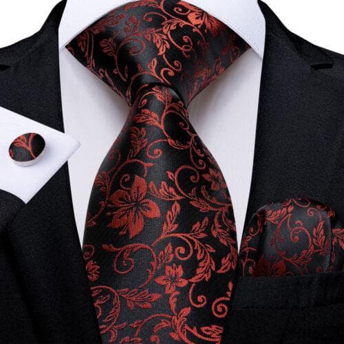 DiBanGu Mens Silk Necktie Set Striped Paisley Solid Tie Pocket Square Cufflinks N-7702