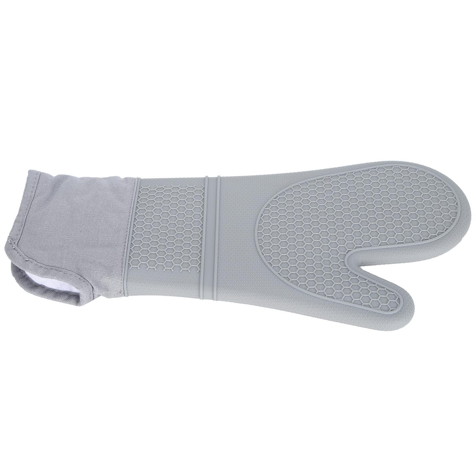 Oven Mitts Oblique Mouth Texture Silicone Nonslip Soft Durable Flexible to Use Cotton Lining