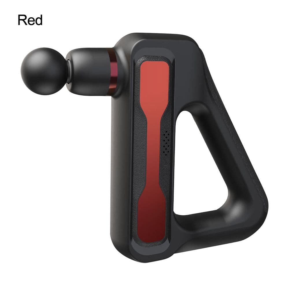 New LCD Triangle Fascia Electric Massage Gun Muscle Relaxer 32-speed Deep Tissue Muscle Massage Tapping Exercise Slimming 8 Massage Heads red