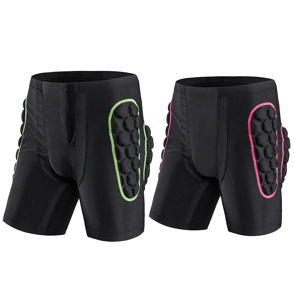 Men's Hip Butt Protection Padded Shorts Armor Hip Protection Shorts Pad for Snowboarding Skating XL green