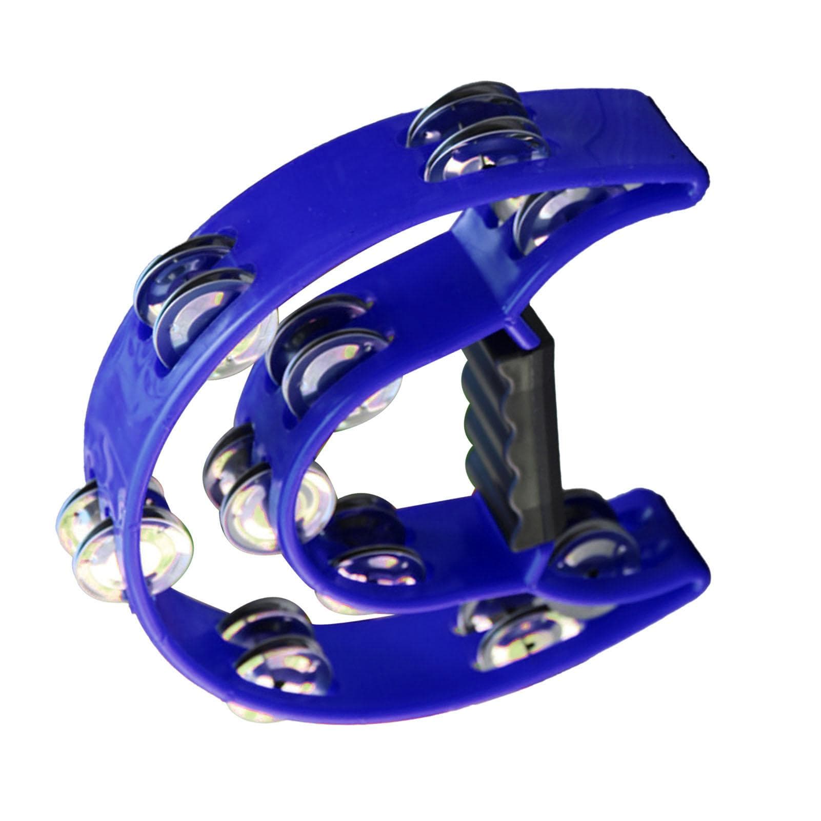 Hand Tambourine Bell Big Size Double Row Metal Jingles Percussion Instrument Bell Tambourine for dark blue