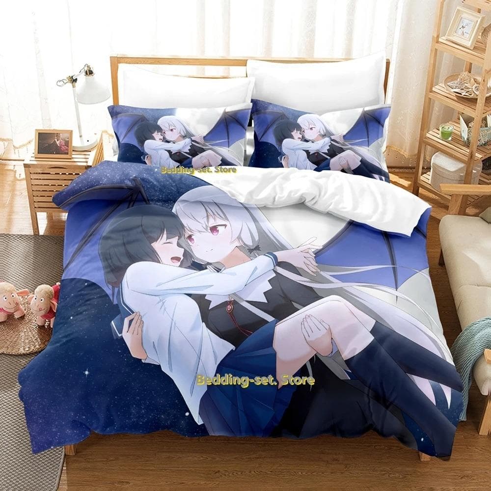 Tonari No Kyuuketsuki-san Bedding Set Single Twin Full Queen King Size Bed Set Adult Kid Bedroom Duvetcover Sets Anime Bed 70x133cm 2pcs