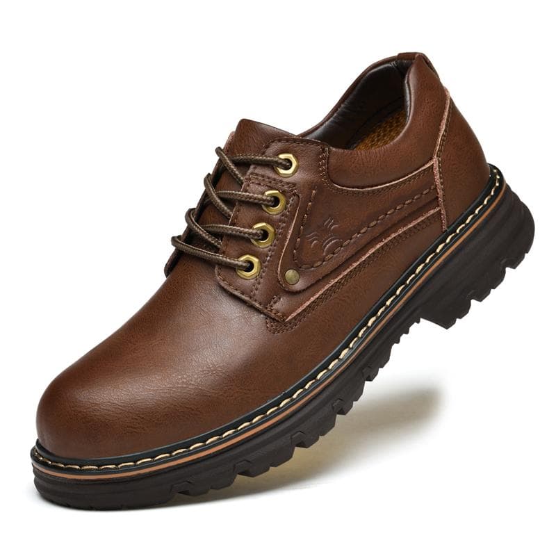 Fashion British Style Men Genuine Leather Casual Shoes Classic Outdoor Antiskid Oxford Shoes Arrival Dress Business Thick Bottom Shoes 38 brown
