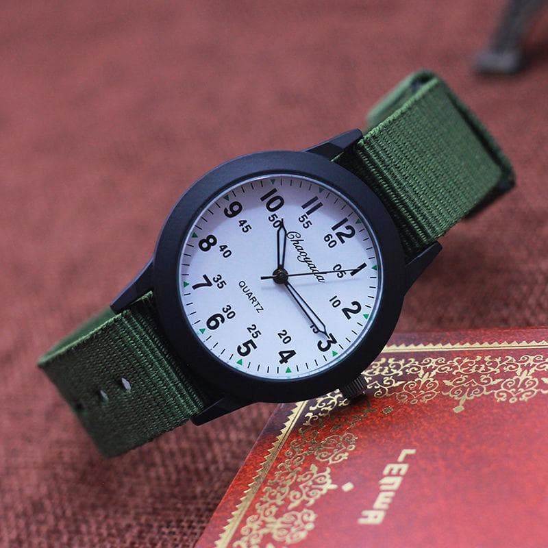 Watch Students Simple Clear Digital Little Boy Canvas Band Children's Quartz Electronic Wristwatch