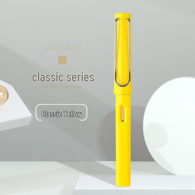 Colorful Student Fountain Pen with Replaceable Ink Capsule for Calligraphy and Correct Writing Posture +30 Black Ink Cartridges