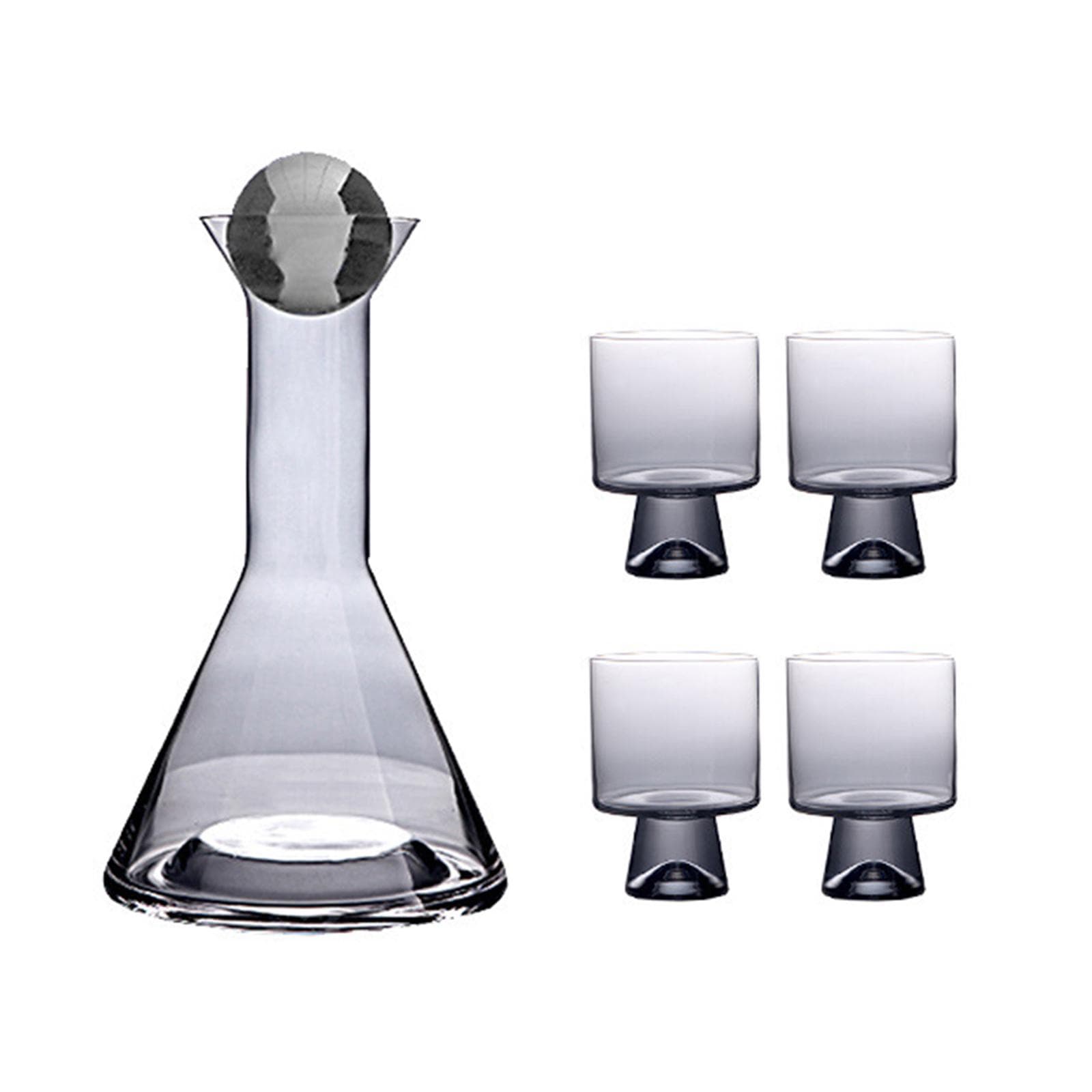 Glass Set Retro Thick Glass Water Pitcher Large Capacit Bedside Water with Water Cup