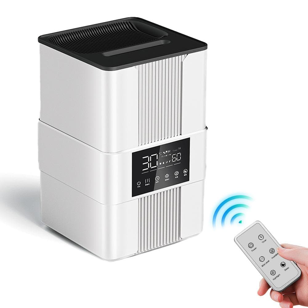 Humidifiers for Bedroom Top Fill 3.5L Cool Mist Humidifier with Simulated Flame 3 Mist Modes Auto EU Plug white