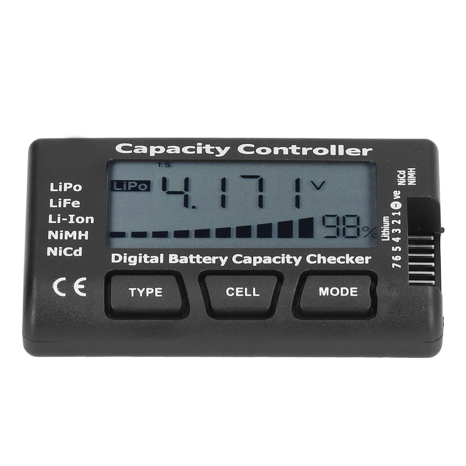 Digital Battery Capacity Checker Voltage Tester Capacity Percentage Meter for LiPo LiFe NiMH