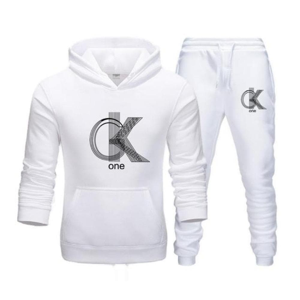 Men's Fashion Printed Hoodie+Pants Set, Casual Sportswear+Sportswear Set M